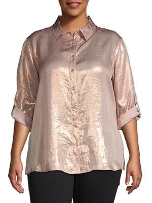 Calvin Klein Plus Classic Collared Top