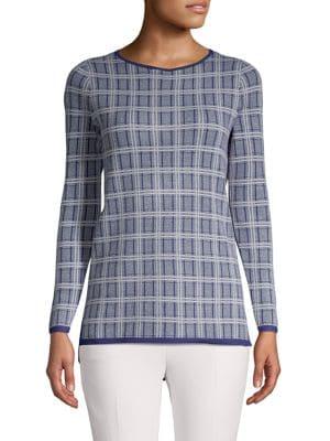 Lord & Taylor Petite Plaid Step-hem Top