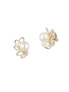 Carolee Starstruck Caged Spray Pearl & Crystal Clip-on Earrings