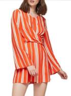 Miss Selfridge Striped Twisted Front Playsuit