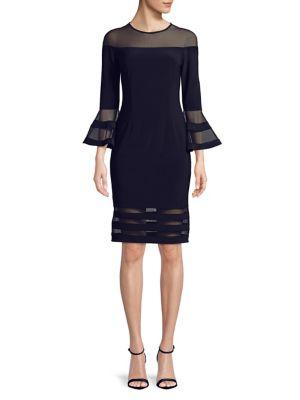 Betsy & Adam Bell-sleeve Sheath Dress