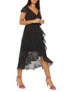 Dorothy Perkins Mono-spot Chiffon Midi Dress