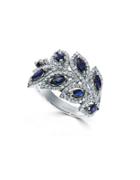 Effy 14k White Gold Sapphire And Diamond Ring