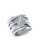 Effy 0.35 Tcw Diamond And 14k White Gold Stacked Ring