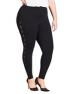 City Chic Plus Mesh Insert Leggings