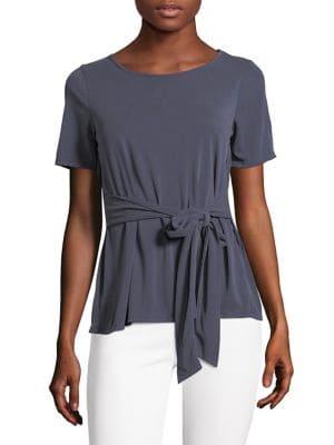 Design Lab Self-tie Short-sleeve Top