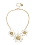 Betsey Johnson Goldtone Pave Daisy Flower Frontal Necklace