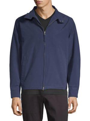 Black Brown Barcoda Zip Front Jacket