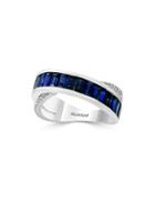 Effy Royale' Bleu Diamond, Blue Sapphire & 14k White Gold Ring