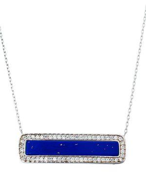 Lord & Taylor Cubic Zirconia And Sterling Silver Rectangle Necklace
