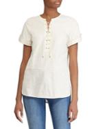 Lauren Ralph Lauren Short Sleeve Lace-up Tunic