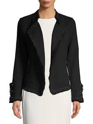 Nic+zoe Petite Fringed Open Front Jacket