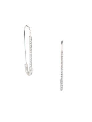 Cz By Kenneth Jay Lane Crystal Safety Pin Earrings