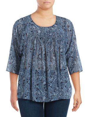 Michael Michael Kors Plus Paisley Parad Flounce Top