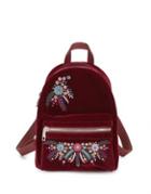 Design Lab Lord & Taylor Embroidered Velvet Backpack