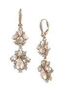 Marchesa Goldtone & Crystal Double Drop Earrings