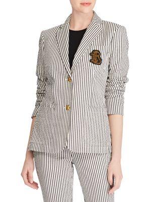 Lauren Ralph Lauren Petite Monogram Buttoned Blazer