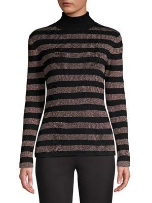 Michael Michael Kors Metallic-stripe Turtleneck