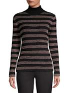 Michael Michael Kors Metallic-stripe Turtleneck