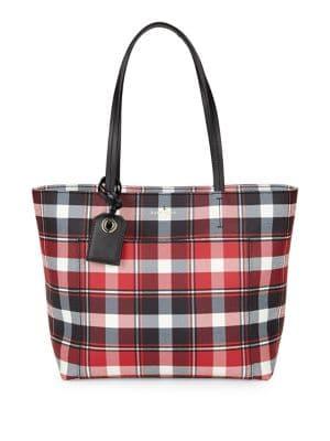 Kate Spade New York Small New York Hyde Lane Riley Plaid Tote
