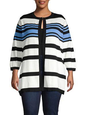 Kasper Mixed-stripe Cardigan
