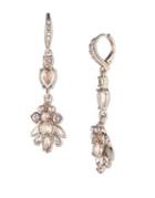 Givenchy Simulated Faux Pearl And Crystal Double Drop Earrings