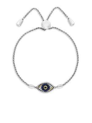 Effy Sterling Silver, 18k Yellow Gold, Diamond & Sapphire Bracelet