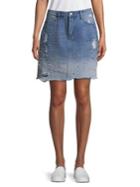 Buffalo David Bitton Faux Pearl-embellished Denim Skirt