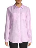 Lord & Taylor Petite Button Front Linen Shirt