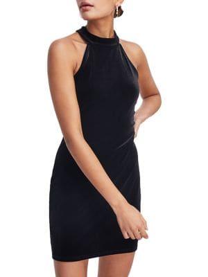 Miss Selfridge Sleeveless Velvet Sheath Dress