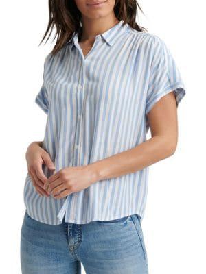 Lucky Brand Striped Collared Top