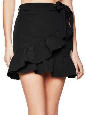 Bardot Wrap Frill Skirt