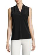 Anne Klein Pleated V-neck Shell Top
