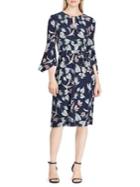 Lauren Ralph Lauren Floral Bell-sleeve Knee-length Jersey Dress