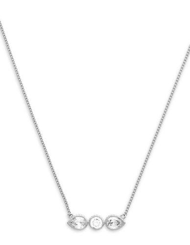 Cole Haan 1/25 Starry Skies Rhodium Tone Cubic Zirconia Brass Bar Pendant Necklace