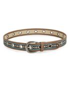 Steve Madden Embroidered Faux Leather Belt