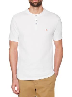 Original Penguin Waffle-knit Henley Tee