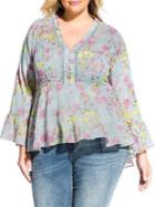 City Chic Plus French Fields Blouse
