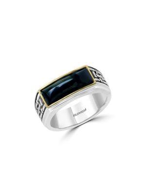 Effy Gento 925 Sterling Silver, Onyx & 14k Yellow Gold Ring