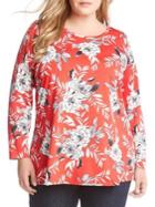 Karen Kane Plus Long-sleeve Side Slit Top