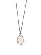 Lucky Brand Modern Opulence Gunmetal-tone Pave Agate Necklace