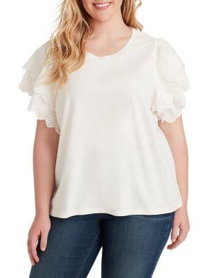 Jessica Simpson Plus Rina Woven Sleeve Top