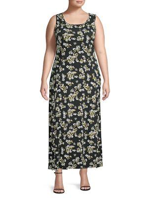 Michael Kors Plus Glam Floral Maxi Dress
