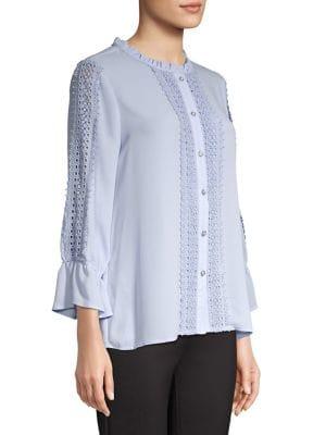 Karl Lagerfeld Paris Crochet Lace Blouse