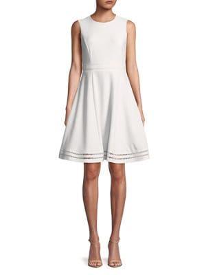 Calvin Klein Eyelet Stripe Fit-&-flare Dress