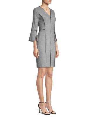 Elie Tahari Laurie Piped Sheath Dress