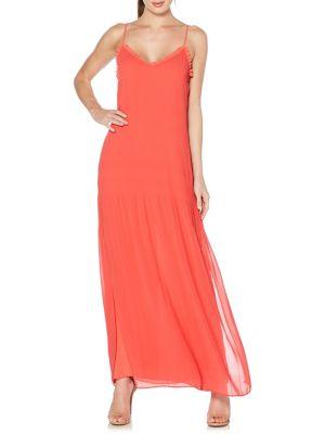 Laundry By Shelli Segal Pleat-trimmed Maxi Dress