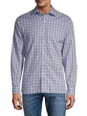 Hickey Freeman Plaid Button-down Shirt
