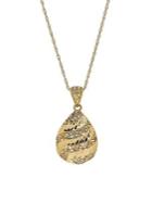 Lord & Taylor 14k Yellow Gold 3d Pear Pendant Necklace