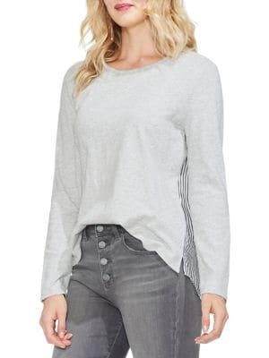 Vince Camuto Sapphire Sheen Mixed-media Top
